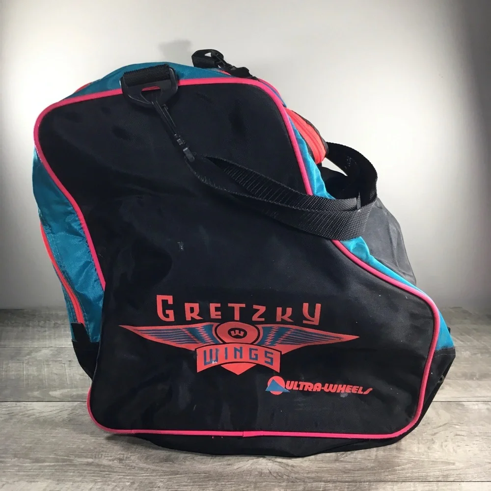 Vintage Gretzky Ultra-Wheels RollerBlades Skates Skates Shoulder Black Bag Pack